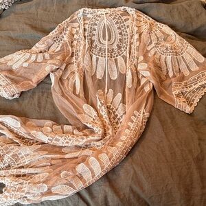 Rebellion Sheer Lace Cover-Up in White